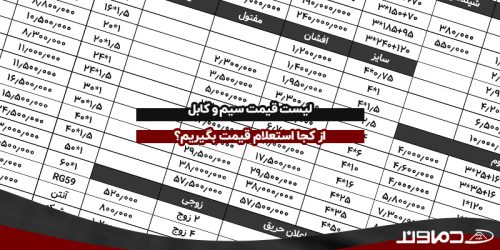 لیست قیمت سیم و کابل